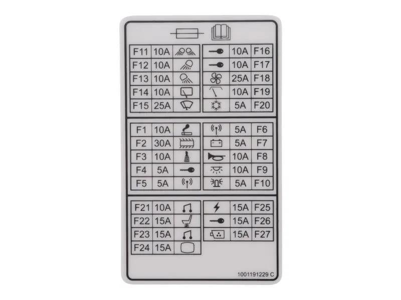 1001191229 | DECAL,FUSE PANEL