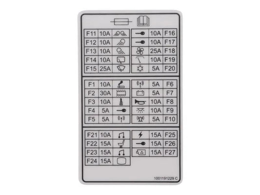 1001191229 | DECAL,FUSE PANEL