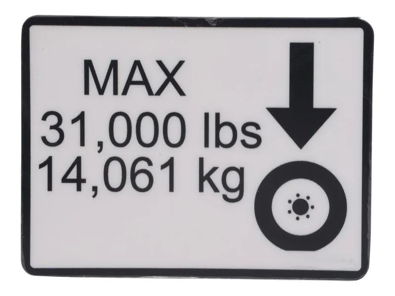 1001209896 | DECAL,MAX TIRE LOAD