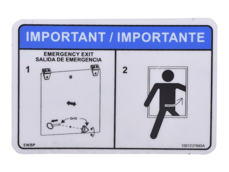 1001237845 | DECAL,REAR WINDOW ENTRY/EXIT