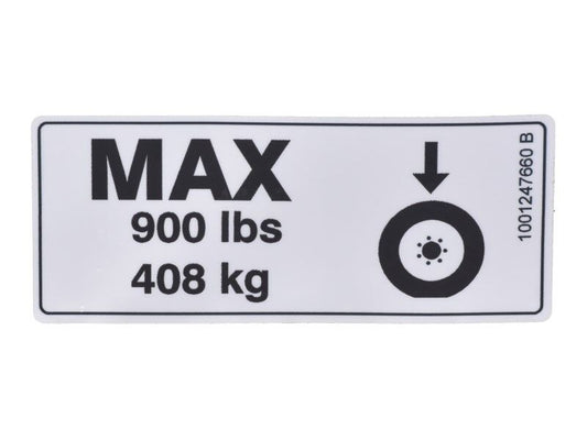 1001247660 | DECAL,MAX TIRE LOAD ES1530L