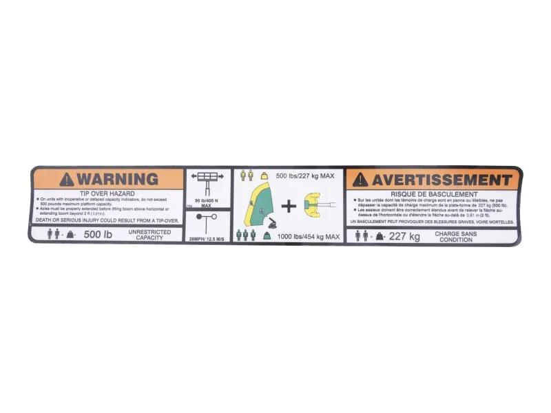 1001253050 | DECAL,WARNING DUAL CAP.