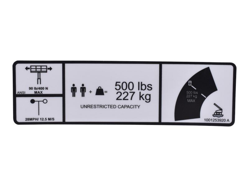 1001253920 | DECAL,WARNING SINGLE CAP(ANSI)