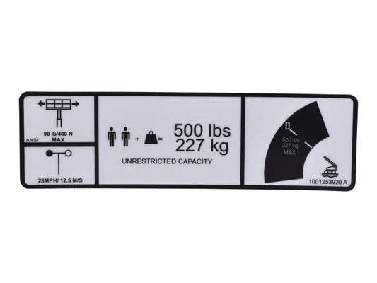 1001253920 | DECAL,WARNING SINGLE CAP(ANSI)