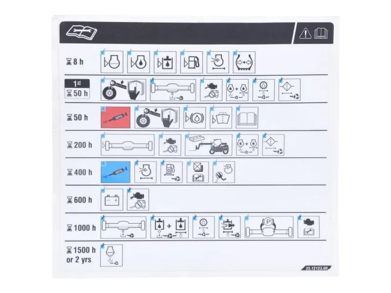 1001263399 | DECAL,MAINTENANCE HOURS