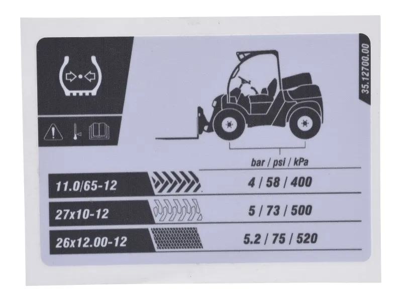 1001263402 | DECAL,TIRE PRESSURE