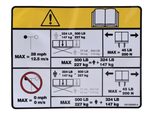 1001265840 | DECAL,CAPACITY (ES1530L 227KG)