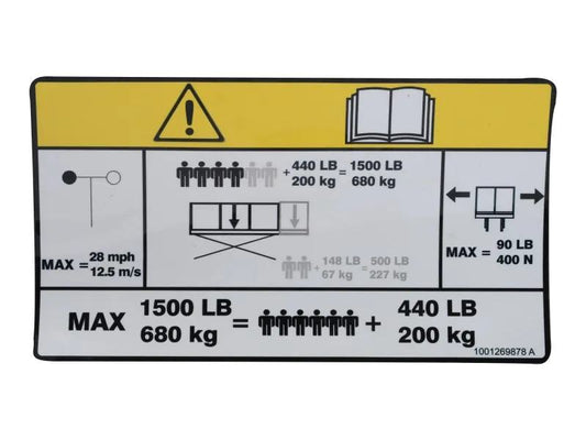 1001269878 | DECAL,CAPACITY 1500LBS/680KG