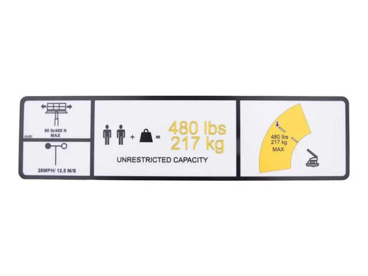 1001271687 | DECAL, 480LBS MAX CPTY (ANSI)