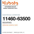 Genuine Kubota bearing, part number 11460-63500 — Alpine Equipment