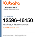 Genuine Kubota flange,carburettor, part number 12596-46150 — Alpine Equipment
