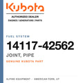 Genuine Kubota joint, pipe, part number 14117-42562 — Alpine Equipment