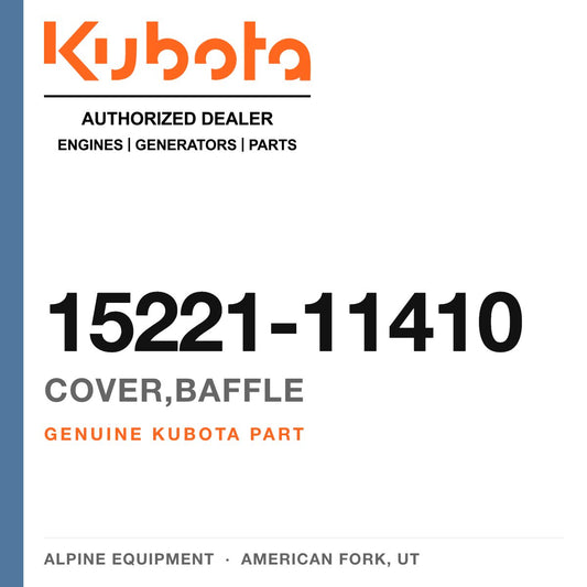 Genuine Kubota cover,baffle, part number 15221-11410 — Alpine Equipment