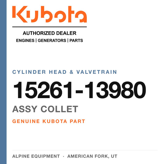 Genuine Kubota assy collet, part number 15261-13980 — Alpine Equipment