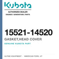 Genuine Kubota gasket,head cover, part number 15521-14520 — Alpine Equipment