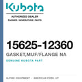 Genuine Kubota gasket,muf/flange na, part number 15625-12360 — Alpine Equipment