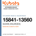 Genuine Kubota guide,valve(ex), part number 15841-13560 — Alpine Equipment