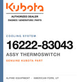 Genuine Kubota assy thermoswitch, part number 16222-83043 — Alpine Equipment