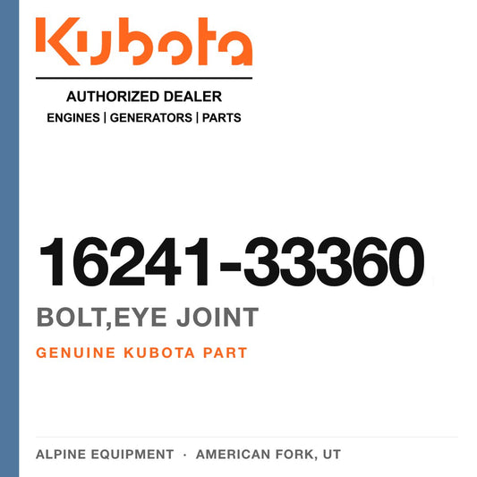 Genuine Kubota bolt,eye joint, part number 16241-33360 — Alpine Equipment