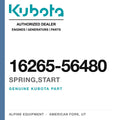 Genuine Kubota spring,start, part number 16265-56480 — Alpine Equipment