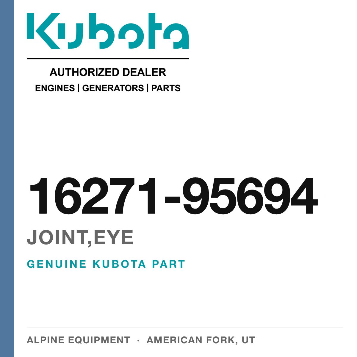 Genuine Kubota joint,eye, part number 16271-95694 — Alpine Equipment