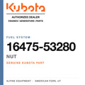 Genuine Kubota nut, part number 16475-53280 — Alpine Equipment