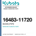 Genuine Kubota band,pipe, part number 16483-11720 — Alpine Equipment