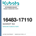 Genuine Kubota gasket na, part number 16483-17110 — Alpine Equipment
