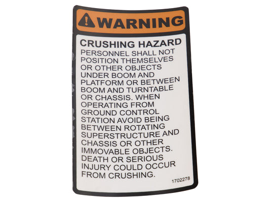 1702278 | DECAL, (CRUSH HAZARD)