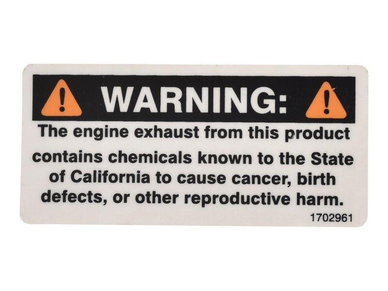 1702961 | DECAL, WARNING PROP 65/GAS