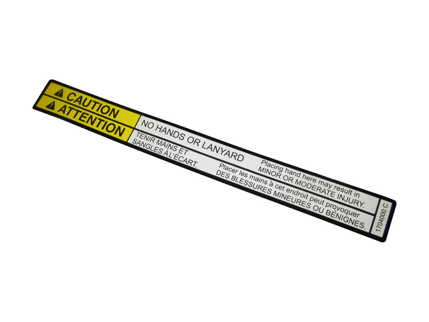 1704000 | DECAL, CAUTION NO HANDS (CAN)