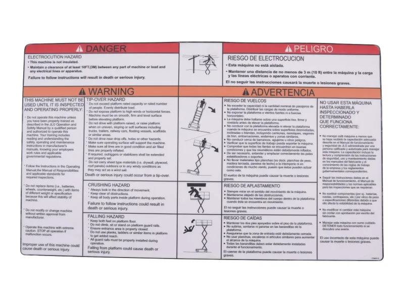 1704691 | DECAL,DANGER/WARNING(ENG,SPA)