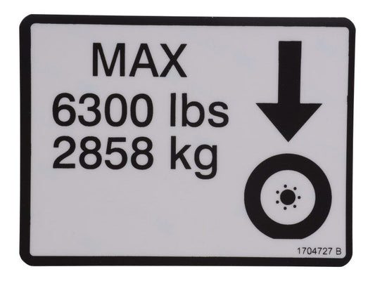 1704727 | DECAL,MAX TIRE LOAD 6300#