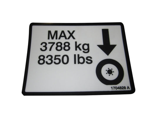 1704828 | DECAL,MAX TIRE LOAD 8350#