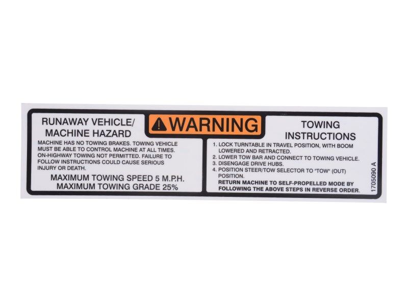1705090 | DECAL,TOWING INSTRUCTION