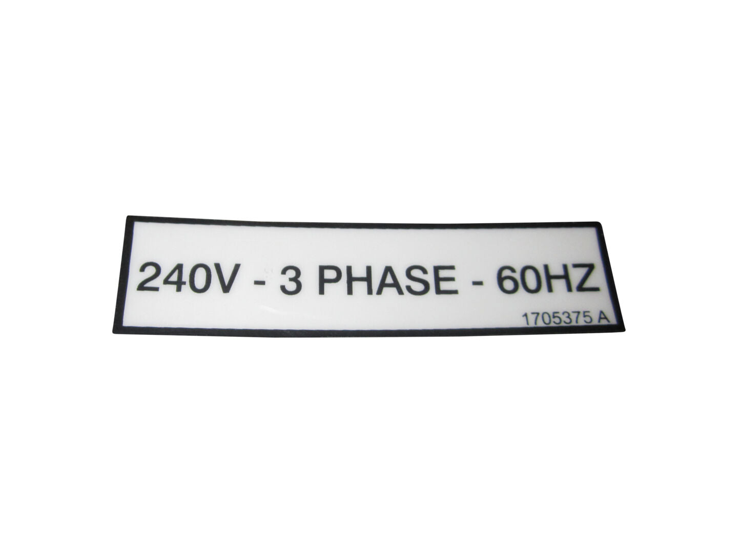 1705375 | DECAL,240V 3 PHASE 60HZ