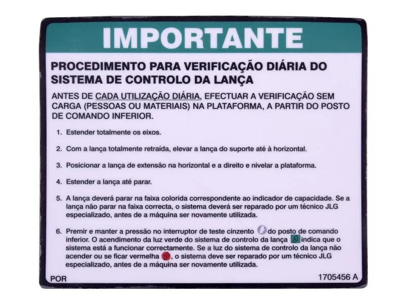 1705456 | DECAL,BCS DAILY CHECK-POR