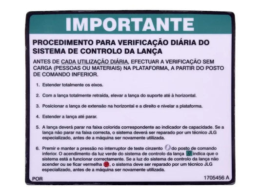 1705456 | DECAL,BCS DAILY CHECK-POR