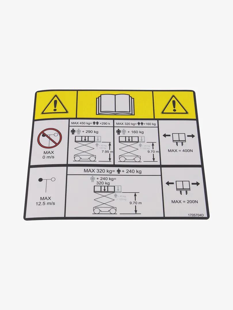1705704 | DECAL,CAPACITY, 450KG, 320KG