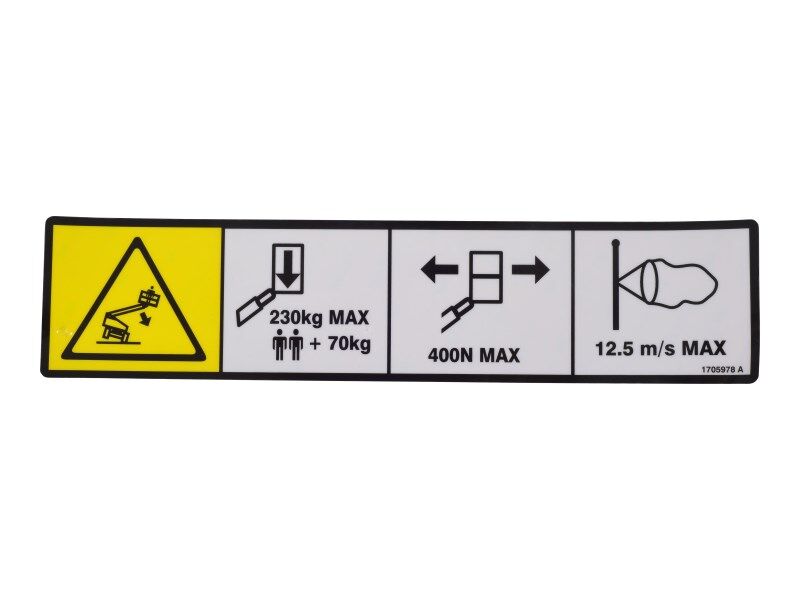 1705978 | DECAL, 230KG CAPACITY