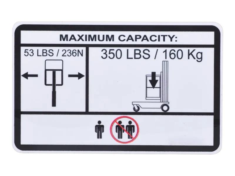 1706346 | DECAL,CAPACITY(350LBS)