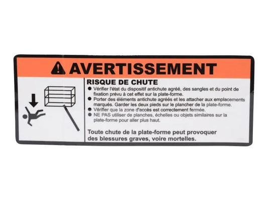 1706520 | DECAL, FALL HAZARD ENG/FRE