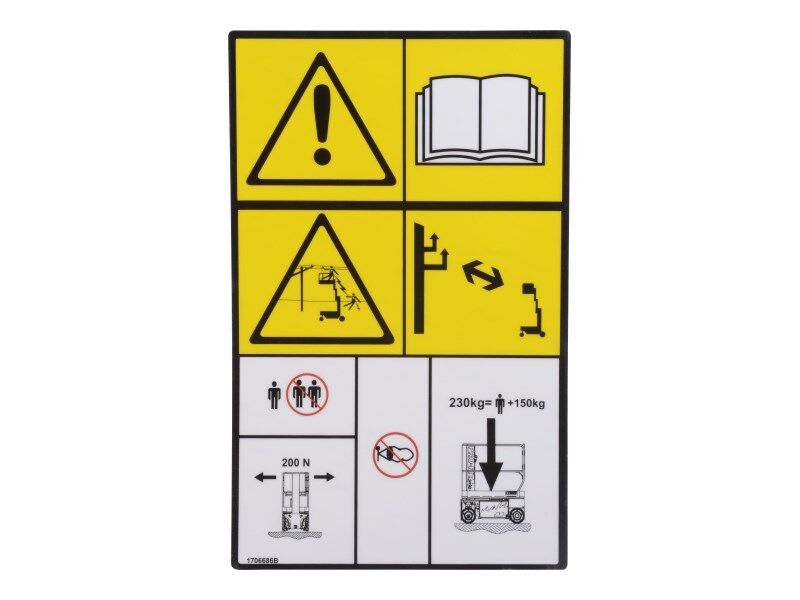 1706686 | DECAL, 1230ES WARNING/CAP CE