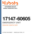 Genuine Kubota emergency unit, part number 17147-60605 — Alpine Equipment