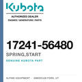 Genuine Kubota spring,start, part number 17241-56480 — Alpine Equipment