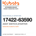 Genuine Kubota assy switch,starter, part number 17422-63590 — Alpine Equipment