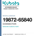 Genuine Kubota connector, part number 19872-65840 — Alpine Equipment