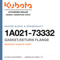 Genuine Kubota gasket,return flange, part number 1A021-73332 — Alpine Equipment
