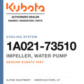 Genuine Kubota impeller, water pump, part number 1A021-73510 — Alpine Equipment