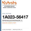 Genuine Kubota SPRING(GOVERNOR,1), part number 1A023-56417 — Alpine Equipment